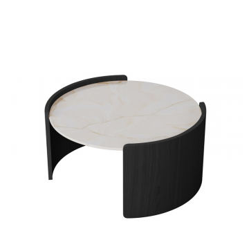 Столик Lagom Stone D 65 см высота 32 см (камень LC, черный)