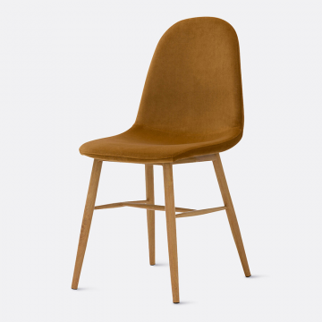 Стул в велюровой обивке Polina  единый размер желтый