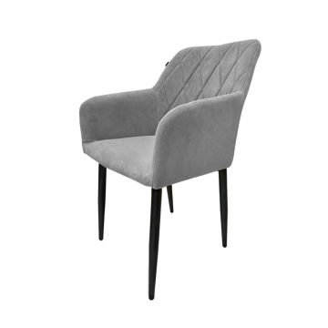 Стул мягкий с подлокотниками серый Levantes