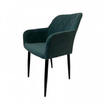 Стул мягкий с подлокотниками темно-зеленый Levantes