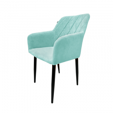 Стул мягкий с подлокотниками светло-бирюзовый Levantes