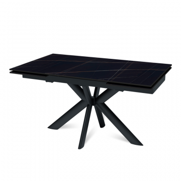 Стол раскладной Strong (140+40+40), керамика матовая Black Gold