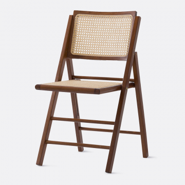 Складной стул из бука с плетеным сиденьемспинкой Rivia  единый размер каштановый