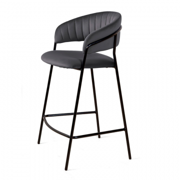 Стул полубарный Kelly, бархат серый 27