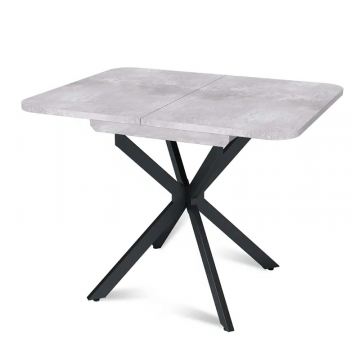 Стол Твист раздвижной (100+30) цемент светлый / опоры черные