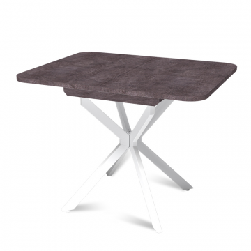 Стол Твист раздвижной (100+30) камень темный / опоры белые