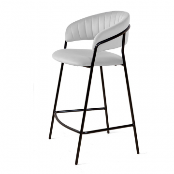 Стул полубарный Kelly, бархат светло-серый 04