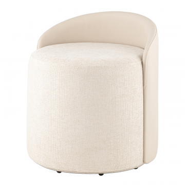 Пуф Тея спинка иск.кожа, сиденье шенилл бежевый