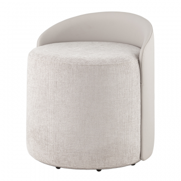 Пуф Тея спинка иск.кожа, сиденье шенилл светло-серый