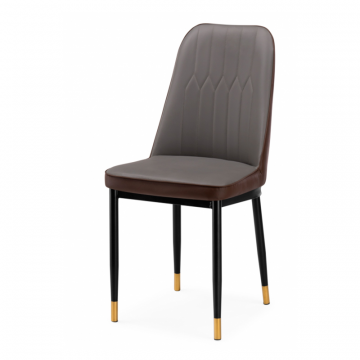 Стул на металлокаркасе Flor gray / brown / black