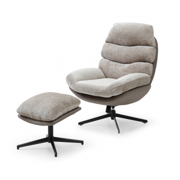 Комплект кресло и оттоманка Dublin, серо-бежевый