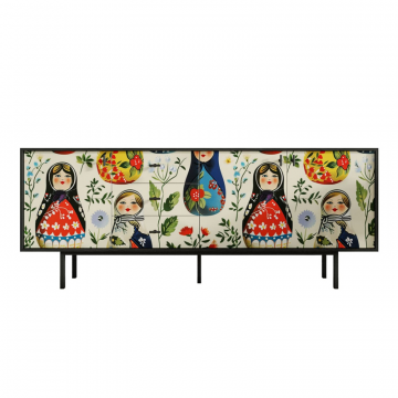 Комод с тремя дверками и тремя ящиками 