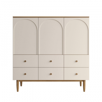 Комод с тремя дверками и шестью ящиками 