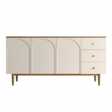 Комод с тремя дверками и ящиками 