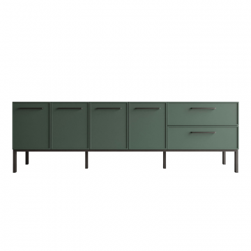 Комод с четырьмя дверками и двумя ящиками 