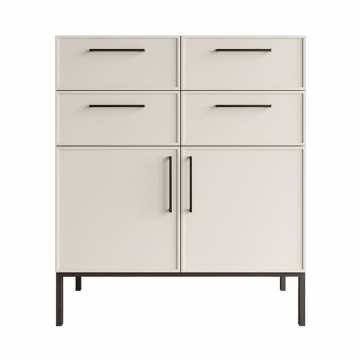 Большой комод с четырьмя ящиками и дверками 