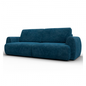 Диван прямой Лига-115 НПБ, BRUT 11 синий, Велюр