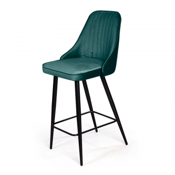 Стул полубарный Berg, бархат зеленый 19/ чёрный конус