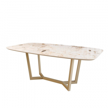 Стол овальный BENZ 160, керамика глянцевая, белая