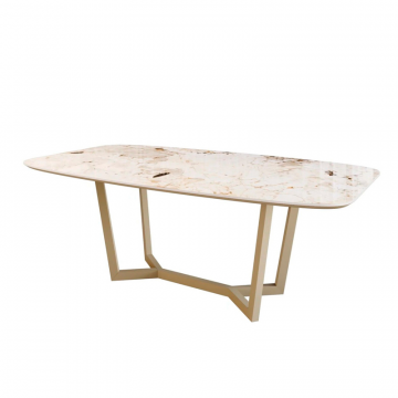 Стол овальный BENZ 180, керамика глянцевая, белая