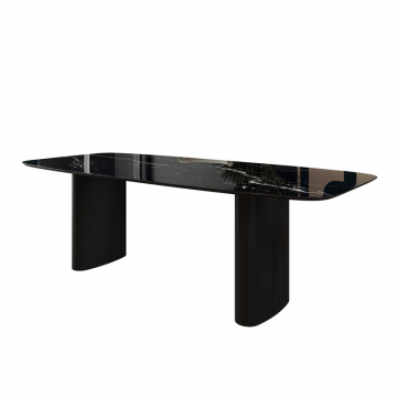 Стол обеденный Nolan 200, керамика глянцевая / две опоры овал