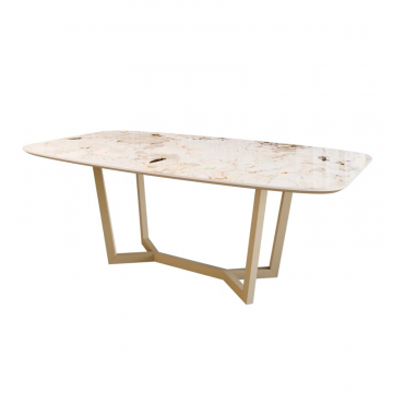 Стол овальный BENZ 200, керамика глянцевая, белая