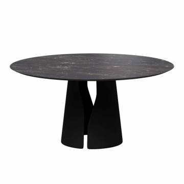 Стол круглый GIO 120, керамика матовая, черная