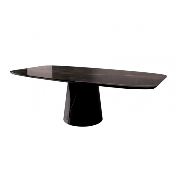 Стол овальный GIO 180, керамика глянцевая, черная