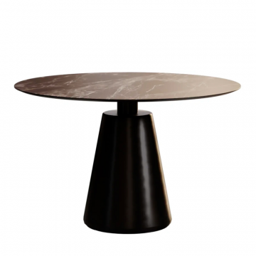 Стол круглый Ikon 120, керамика матовая, черная