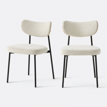 Комплект из 2 стульев в обивке из текстурированной ткани Albane  Албан  единый размер бежевый