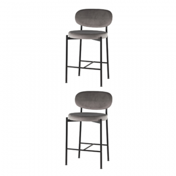 Стул полубарный Бриф VD велюр серый 2 шт.