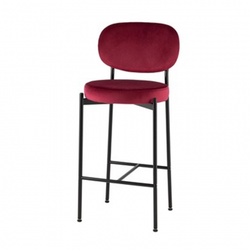 Стул полубарный Бриф VD велюр винный