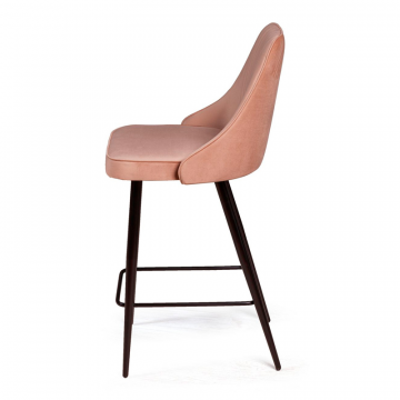Стул полубарный Berg, бархат бежевый 5/ чёрный конус