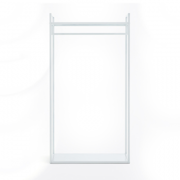 Низкий гардеробный модуль из стали 1 штанга для вешалок 1 полка ENIDE белый