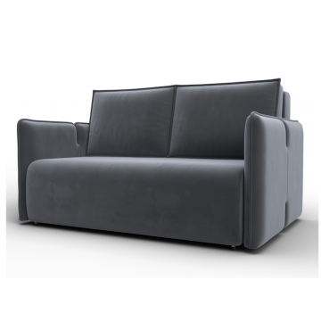 Диван прямой Лига-117, SEVEN 17 серый, Велюр