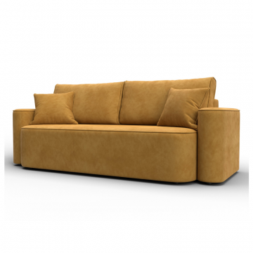 Диван прямой Лига-118 НПБ, BRUT 10 желтый, Велюр