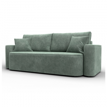 Диван прямой Лига-118 НПБ, BRUT 08 зеленый, Велюр