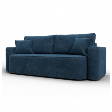 Диван прямой Лига-118 НПБ, BRUT 11 синий, Велюр