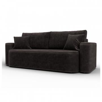 Диван прямой Лига-118 НПБ, BRUT 17 коричневый, Велюр