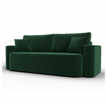 Диван прямой Лига-118 НПБ, SEVEN 626 зеленый, Велюр