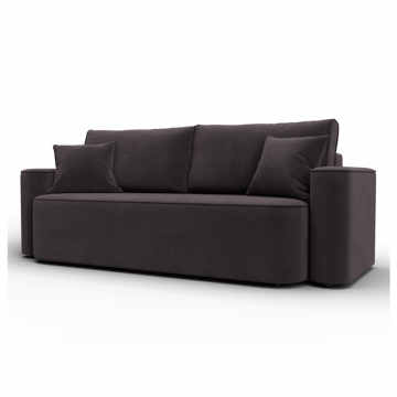 Диван прямой Лига-118 НПБ, SEVEN 727 коричневый, Велюр