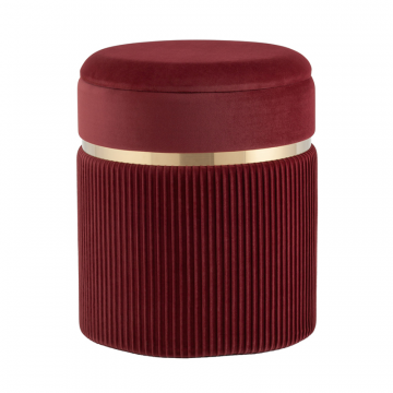 Пуф Миранда с ящиком велюр бордовый