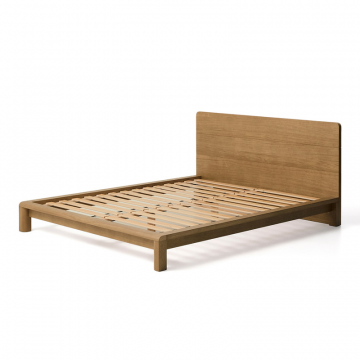 Кровать Arelida из дуба со светло-коричневой отделкой, для матраса 160 x 200 см