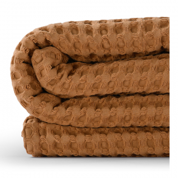 Покрывало вафельное объемное 220*240 см цвет карамельный