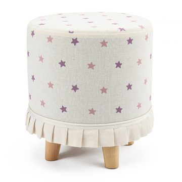 Пуф принтованный с оборкой