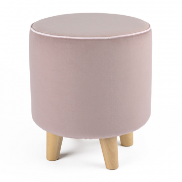 Пуф велюровый с кантом Dusty rose