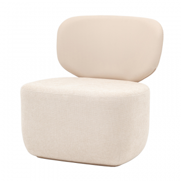 Кресло Спейс спинка экокожа, сиденье шенилл бежевый