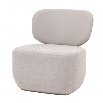 Кресло Спейс спинка экокожа, сиденье шенилл светло-серый