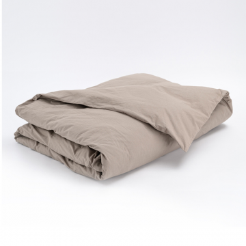 Пододеяльник из хлопка с застежкой на декоративные завязки бежевый