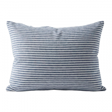 Комплект наволочек 50*70 (2 шт.)  из вареного хлопка синий меланж с узкой полоской с клапаном